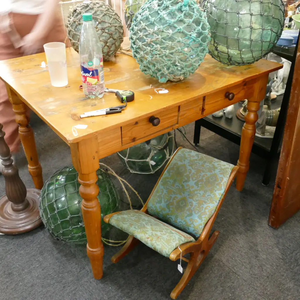 PINE 2 DRAWER SIDE TABLE W 1090 MM Image 1++