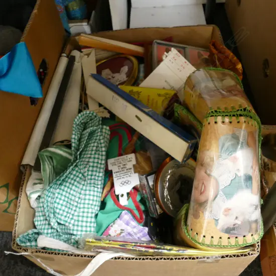 BOX LOT FABRIC ETC