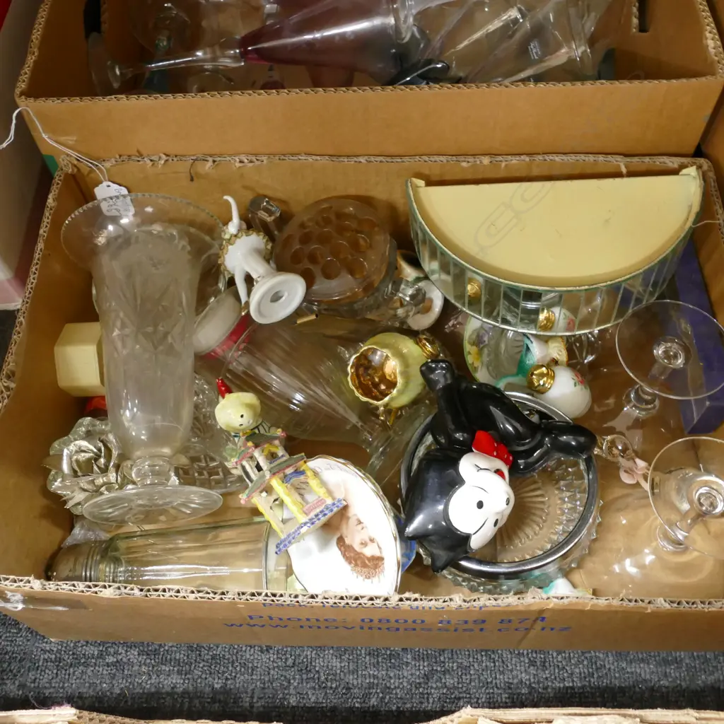 BOX LOT ASST. GLASS ETC Image 1++