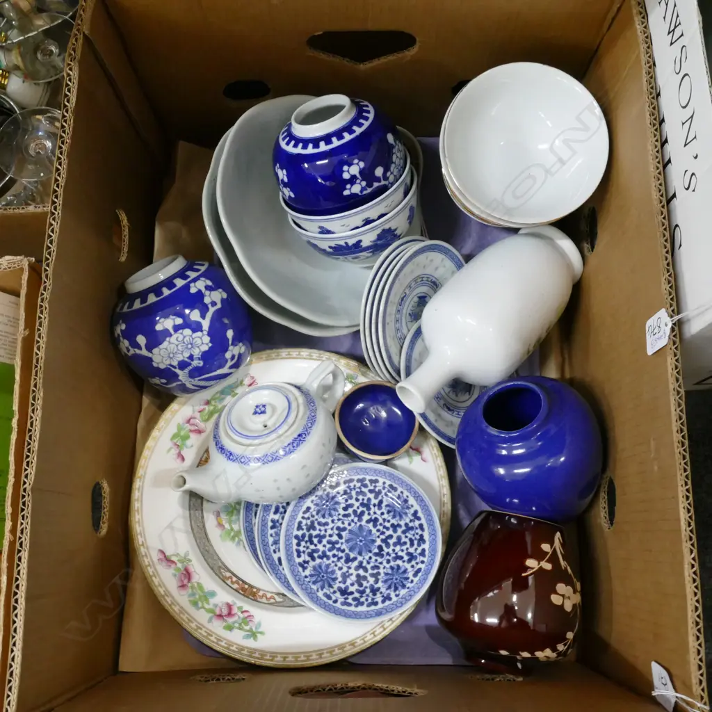 BOX LOT VARIOUS CHINESE CERAMICS Image 1++