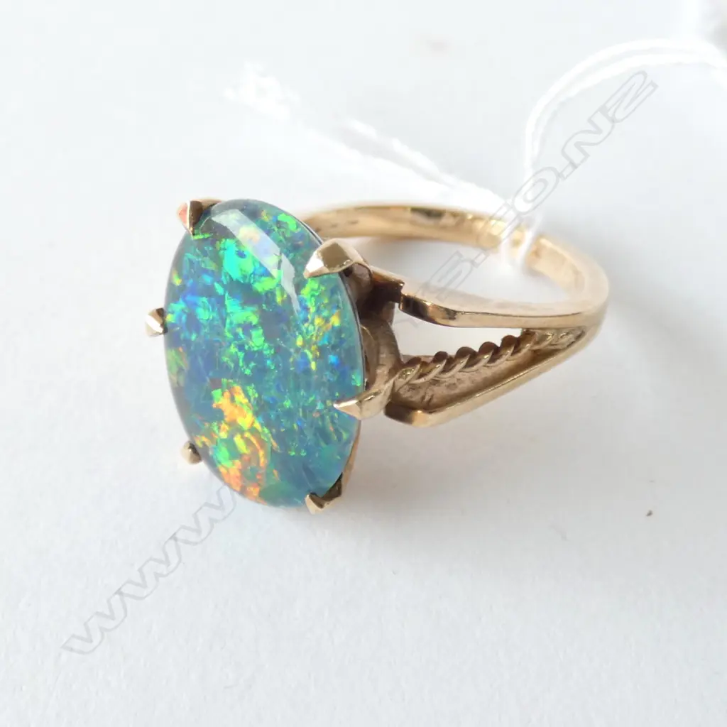 9 CT OPAL TRIPLEX RING  Image 1++