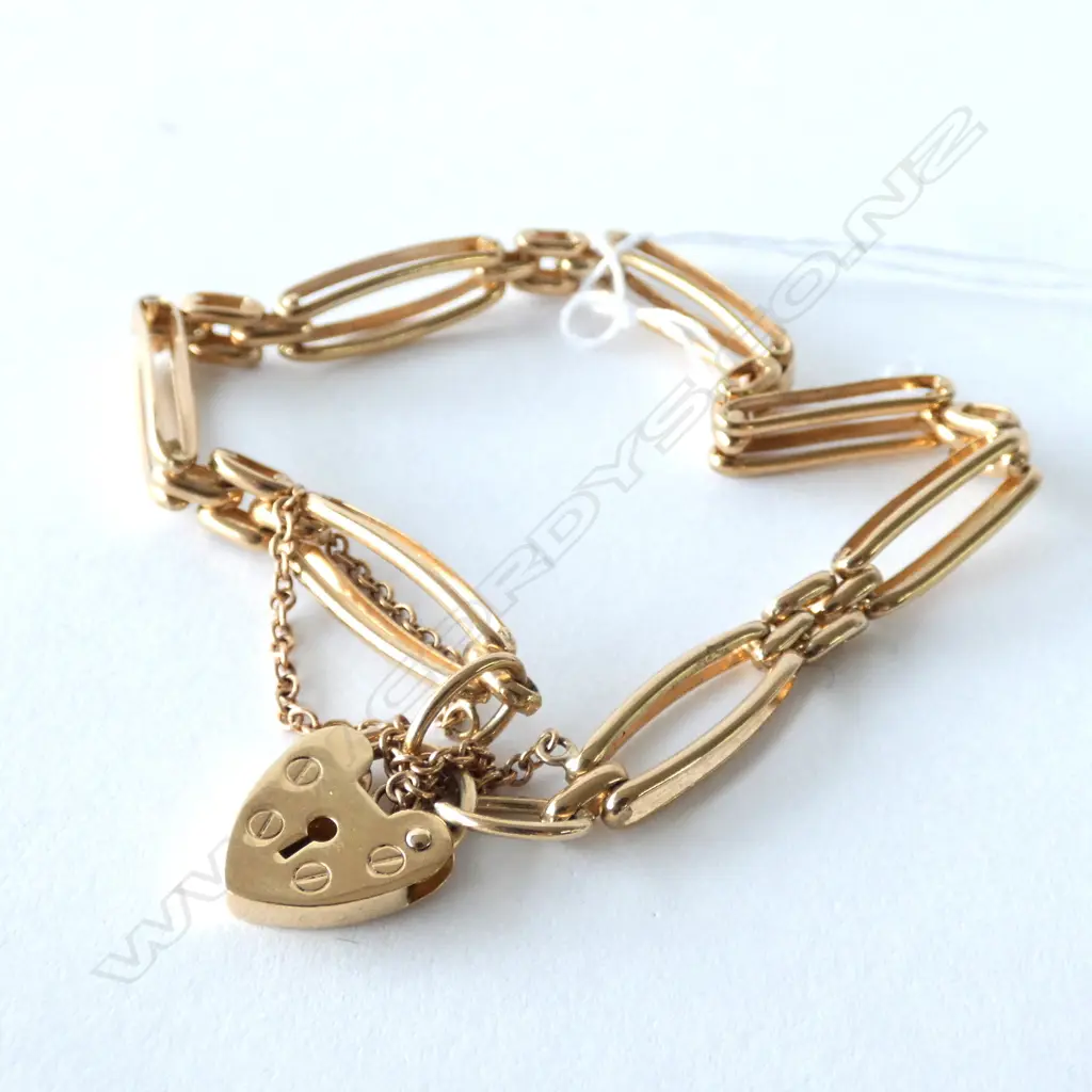 9CT GOLD GATE BRACELET 9.5gm Image 1++