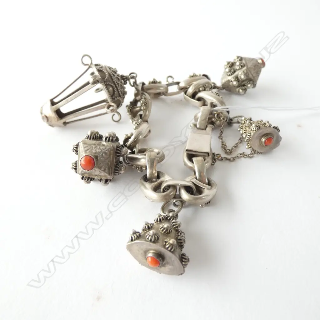 800 SILVER CHARM BRACELET 40.9 GRAMS  Image 1++