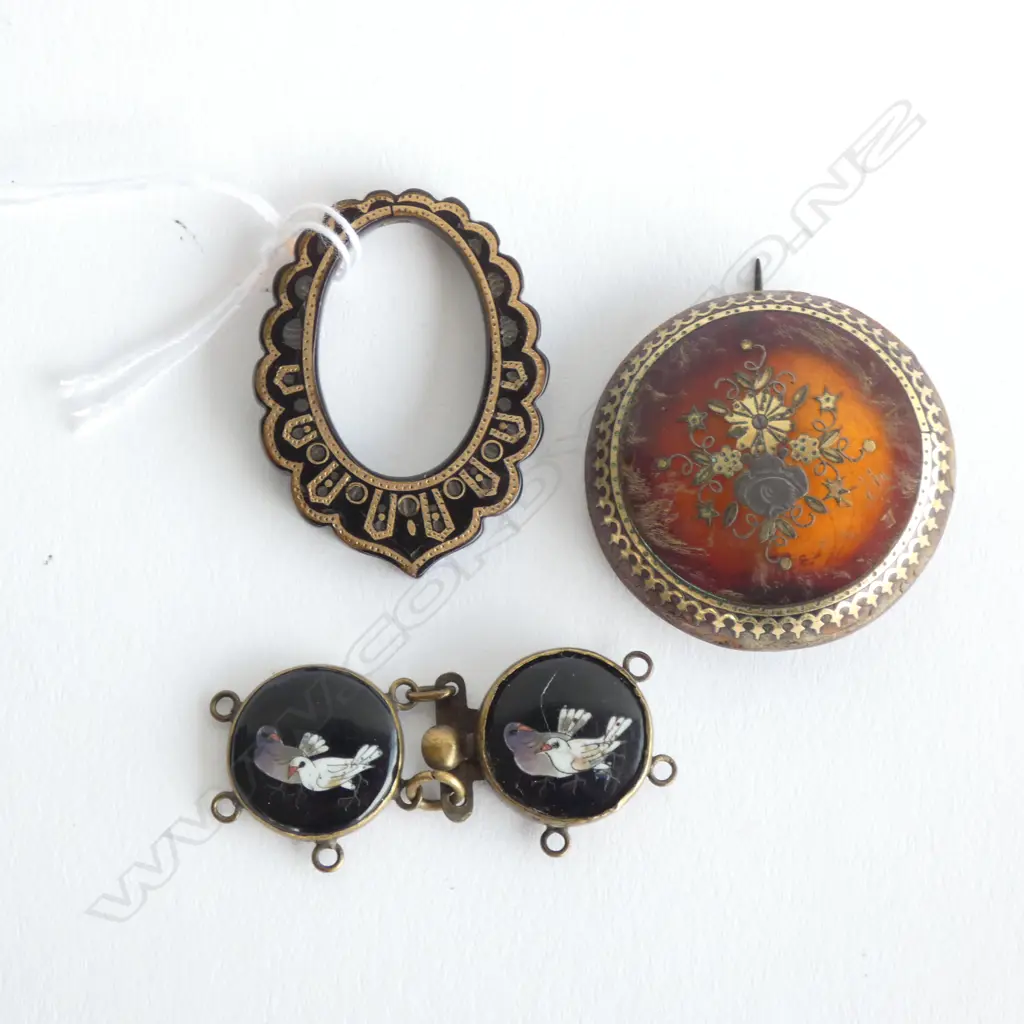 2 ANT. PIQUE & 2 PIETRA DURA (faulted) Image 1++