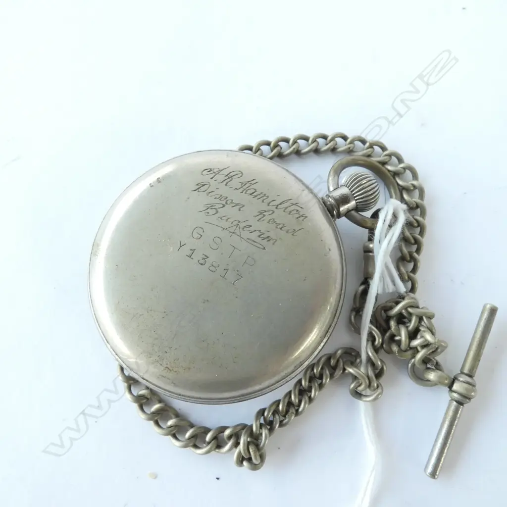 Pocket watch, Omega, Military with chain Image 1++