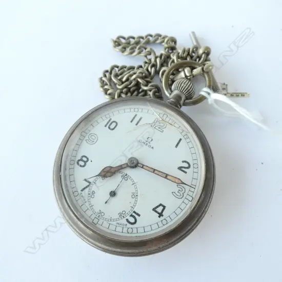 Pocket watch, Omega, Military with chain