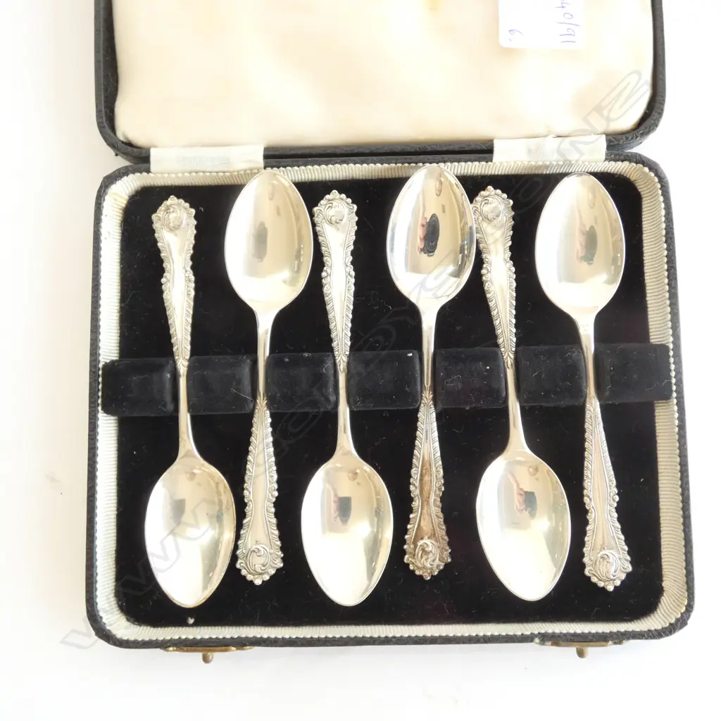 6 STG SILVER SPOONS B'HAM 1959 92 GRAMS CASED Image 1++