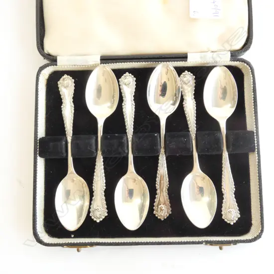 6 STG SILVER SPOONS B'HAM 1959 92 GRAMS CASED