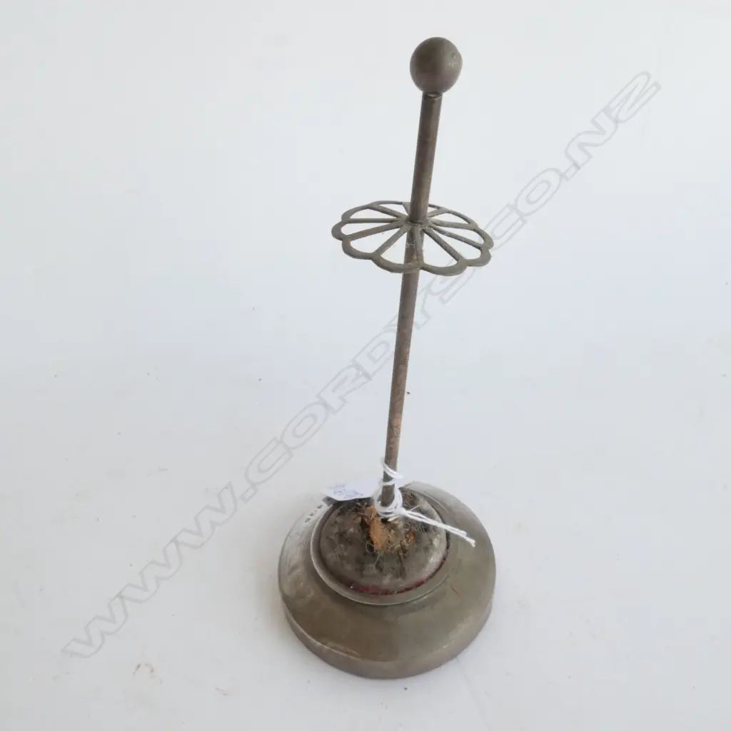 SILVER HAT PIN STAND CUSHION BASE. Birm. 1910 Image 1++