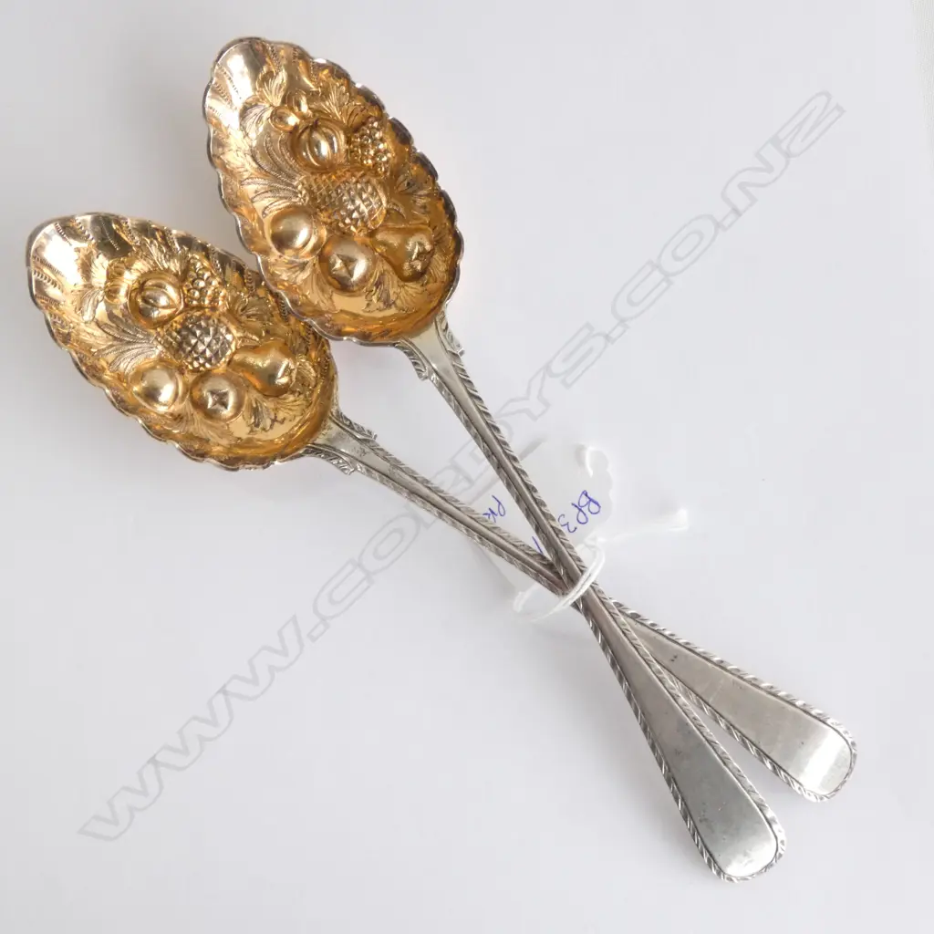 PR STG SILVER BERRY SPOONS LONDON 1865 131 GRAMS Image 1++
