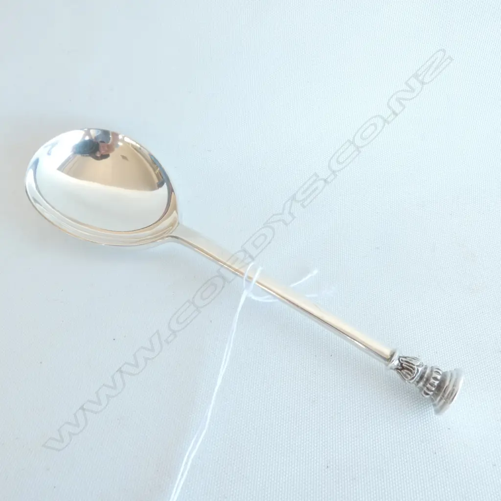 SILVER SEAL TOP SPOON w FIG BOWL, by C J Vander Ltd, London 1971 Image 1++