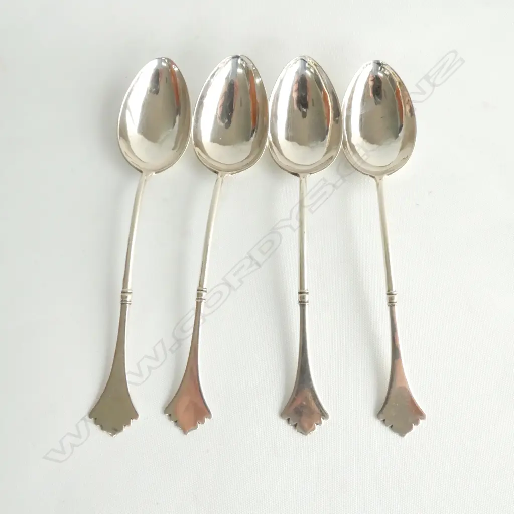 4 RUSSIAN ANTIQUE SILVER TEASPOONS, 84 ZOLOTNIK, 58GM Image 1++