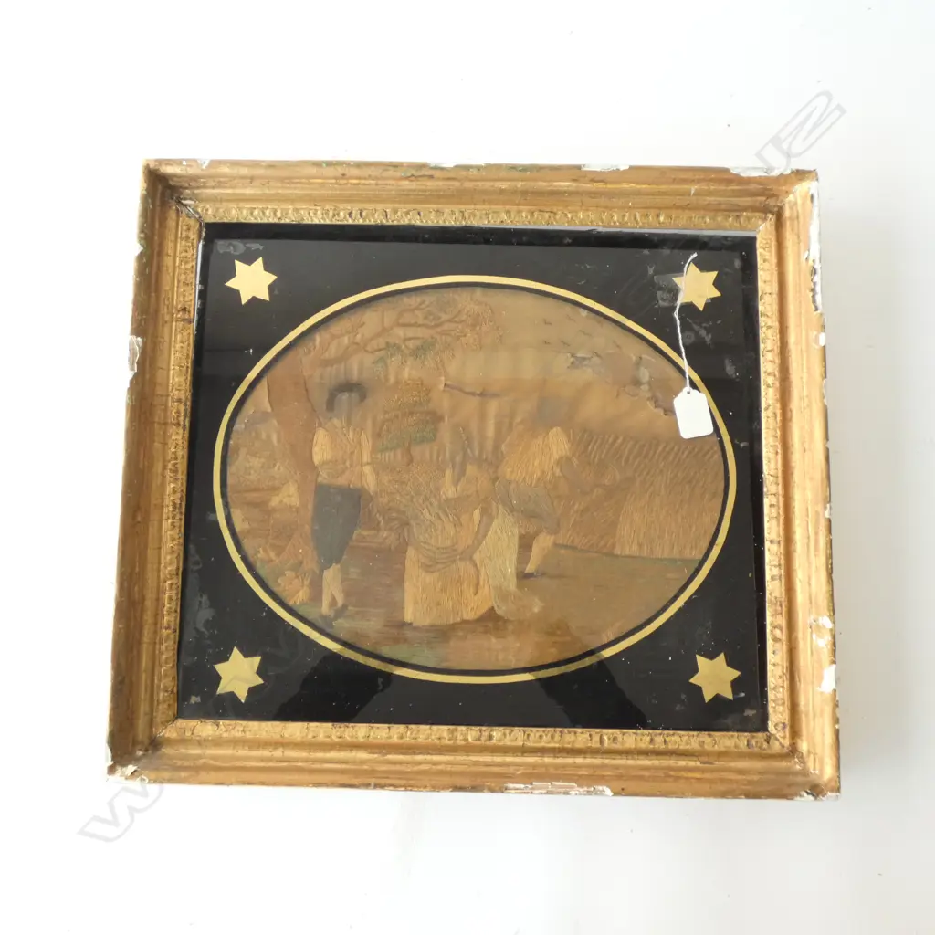 19THC FRAMED NEEDLE WORK PICTURE DAMAGED 430 X 480 MM Image 1++