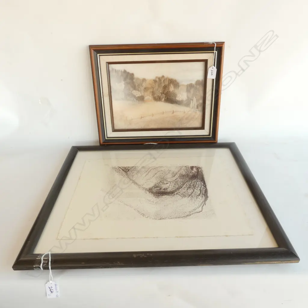 3D FRAMED 'WOOL' BUSH SCENE (200 X 290MM) & ANNA WOOD ACRYLIC 'HOLDING HER INFANT CLOSE' 290 X 410MM Image 1++