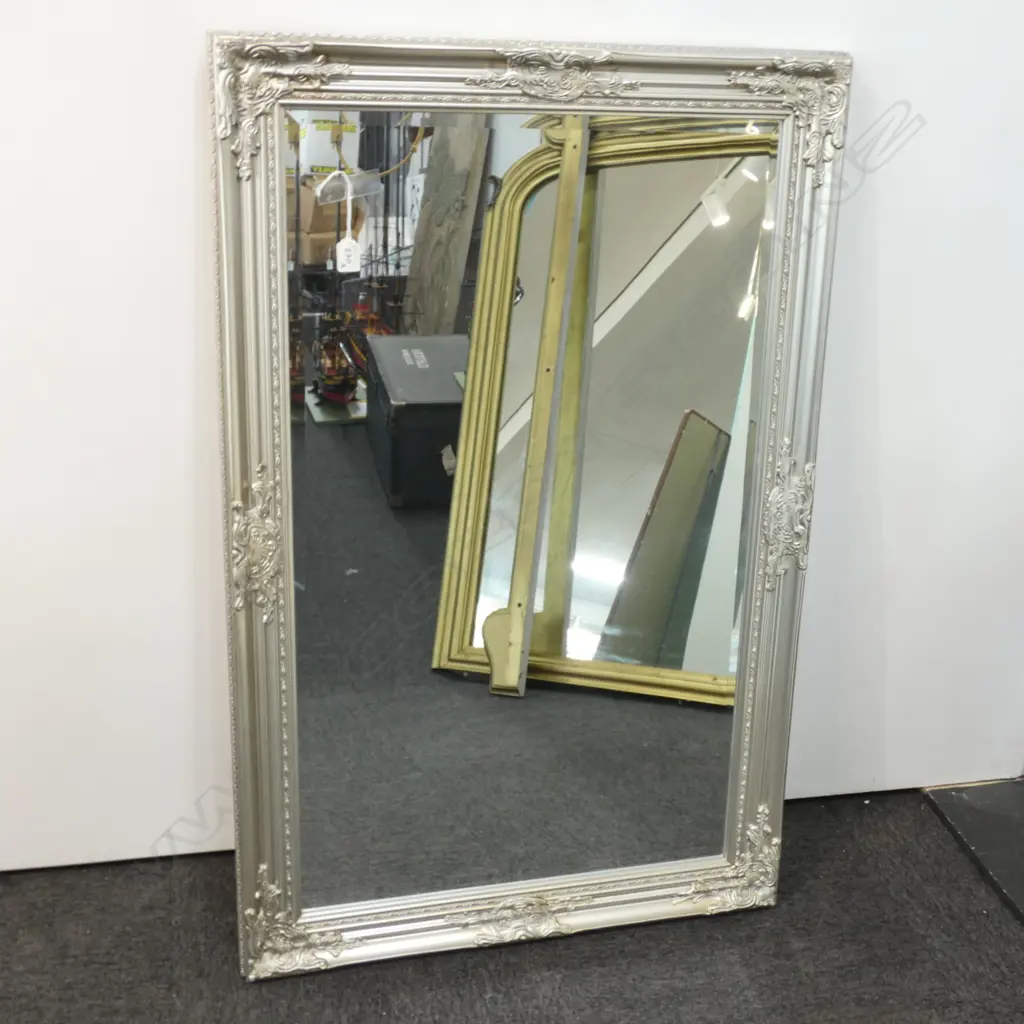LARGE SILVER FRAMED MIRROR 740 X 1130MM Image 1++