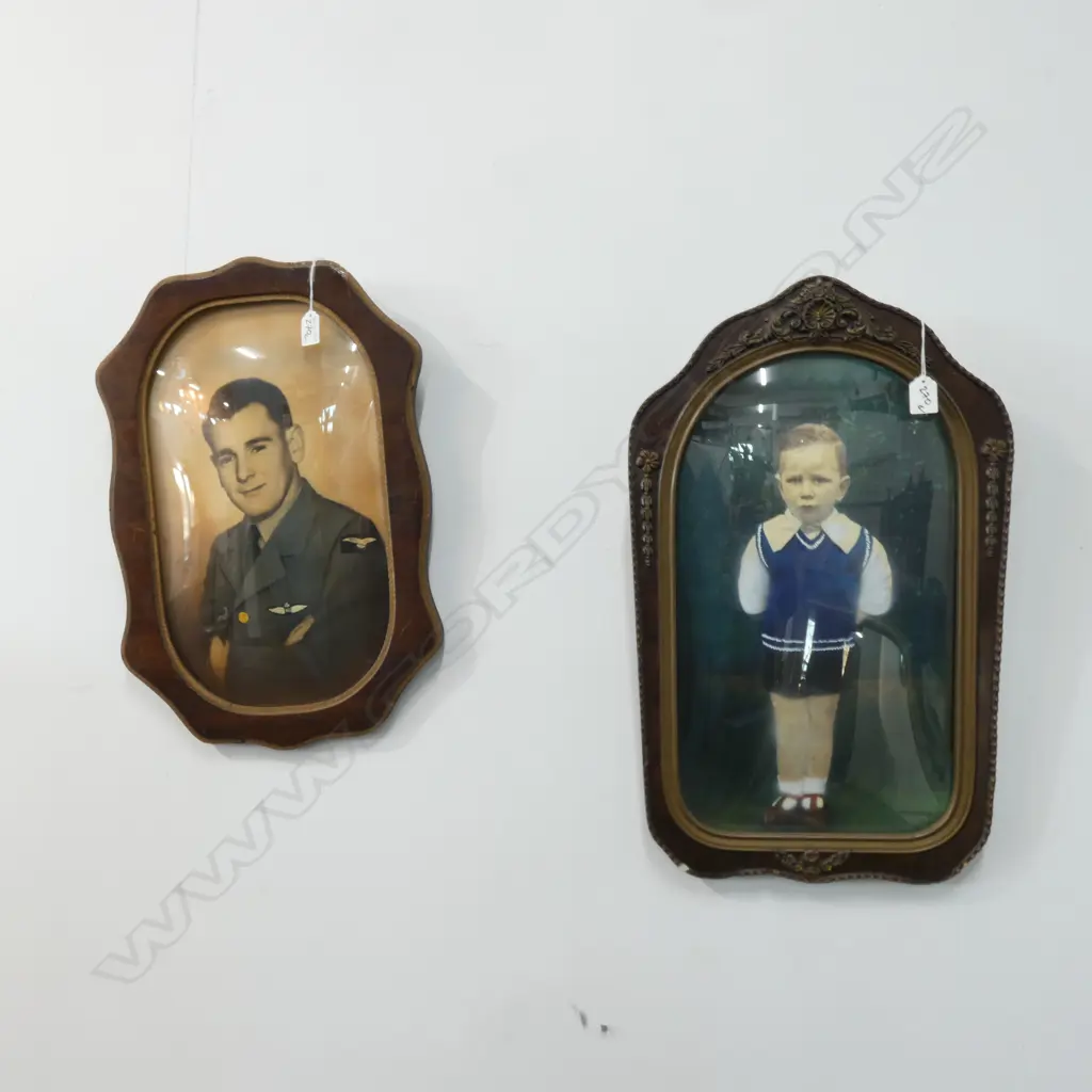 2 VINTAGE HAND COLOURED PORTRAITS 600 X 370MM Image 1++