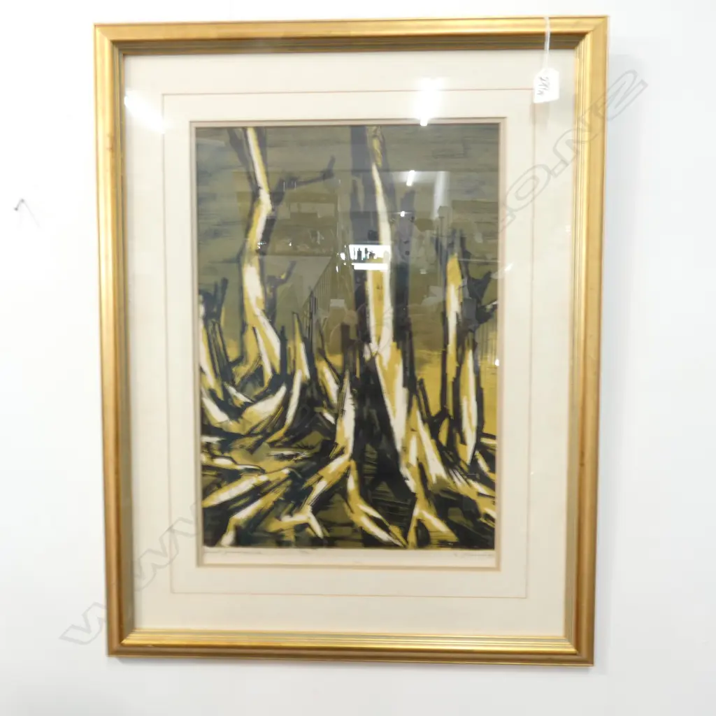 DON RAMAGE 'FOREST GRAVEYARD' FRAMED LTD. EDITION LITHOGRAPH 4/20. 480 X 330MM Image 1++