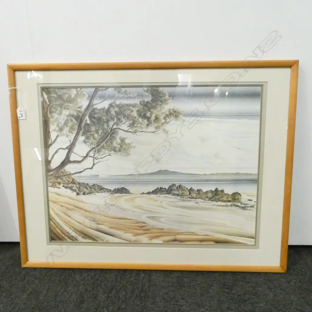 JOHN CHRICHTON 'RANGITOTO' FRAME LTD. ED. LITHOGRAM 273/300. 470 X 650MM Image 1++