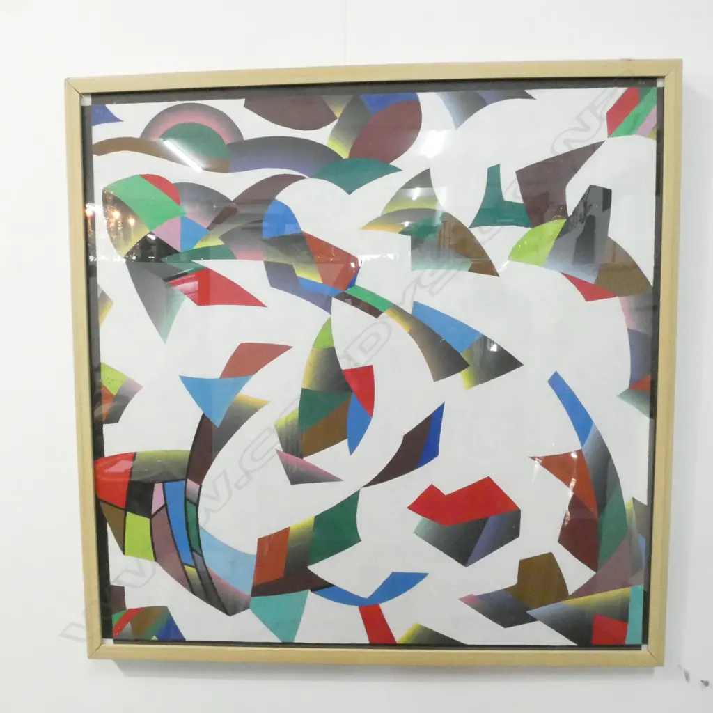 LLOYD HILLYER FRAMED ABSTRACT. 710 X 710MM Image 1++