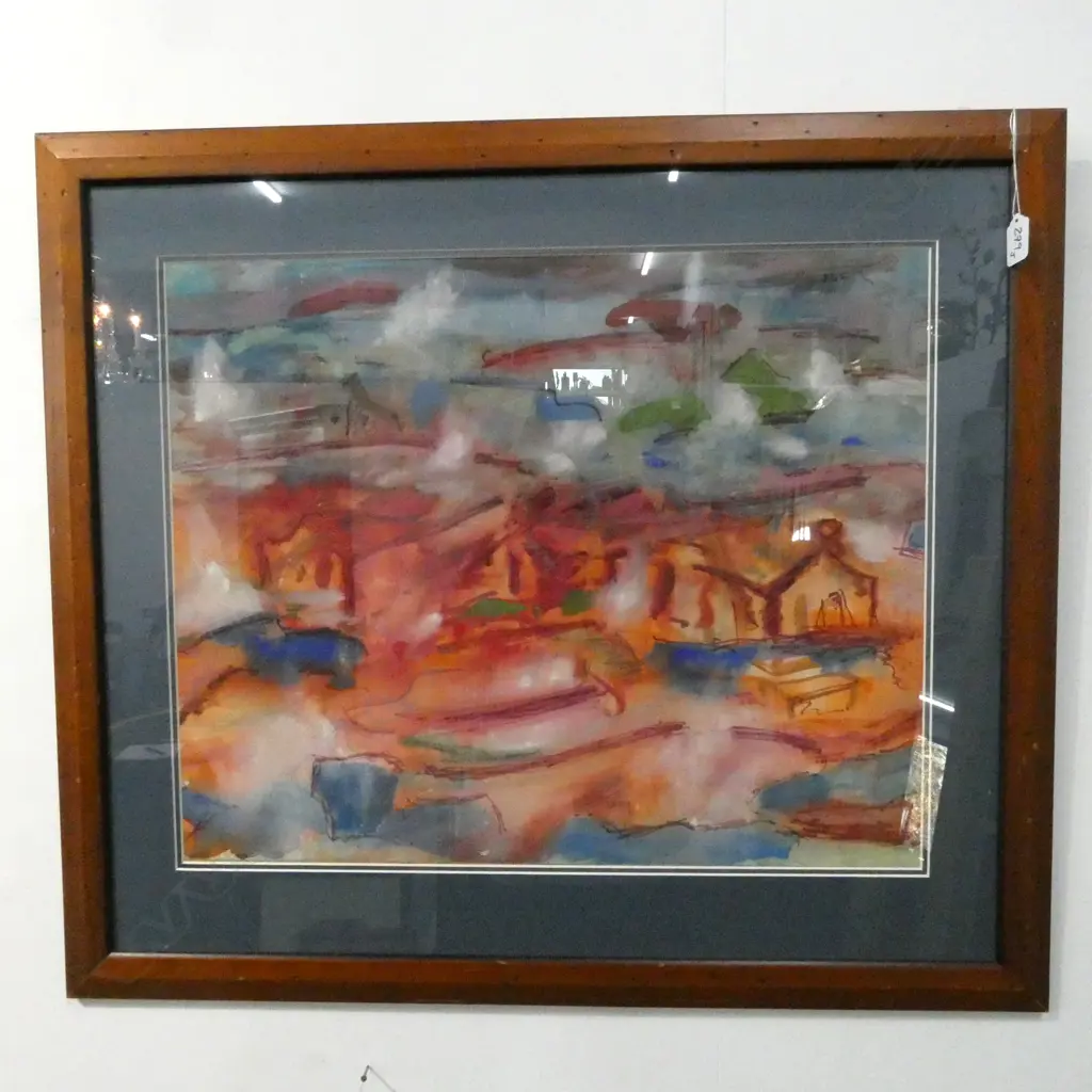 SINA WOOLCOTT 'VILLE DE PROVENCALE. GUACHE ON PAPER. 600 X 480MM Image 1++