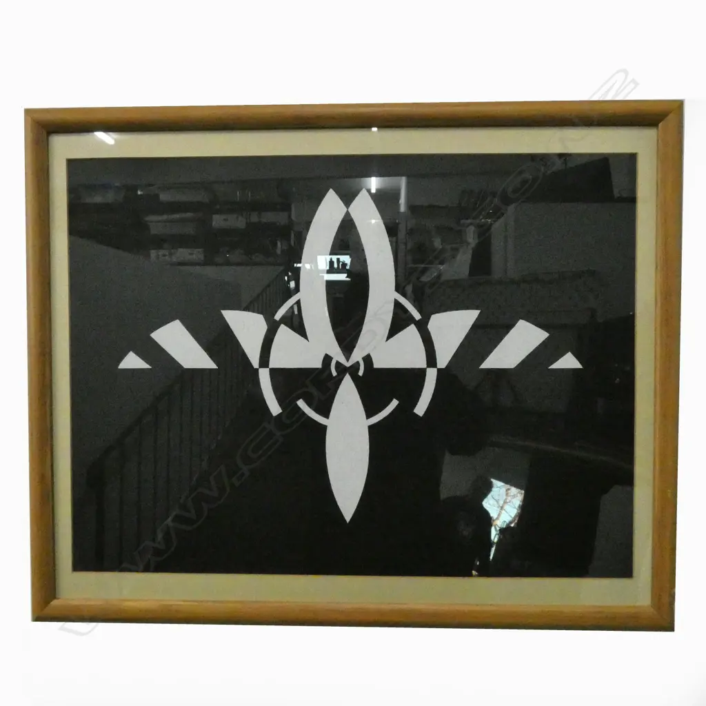LLOYD HILLYER FRAMED BLACK & WHITE ABSTRACT PLANE. 670 X 480MM Image 1++