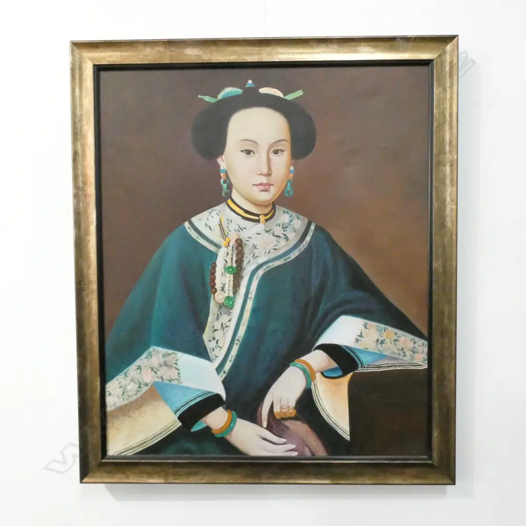 LANG SHIH-NING OIL ON CANVAS 'PRINCESS HSIANG FEI'  PORTRAIT 500 X 600MM Image 1++