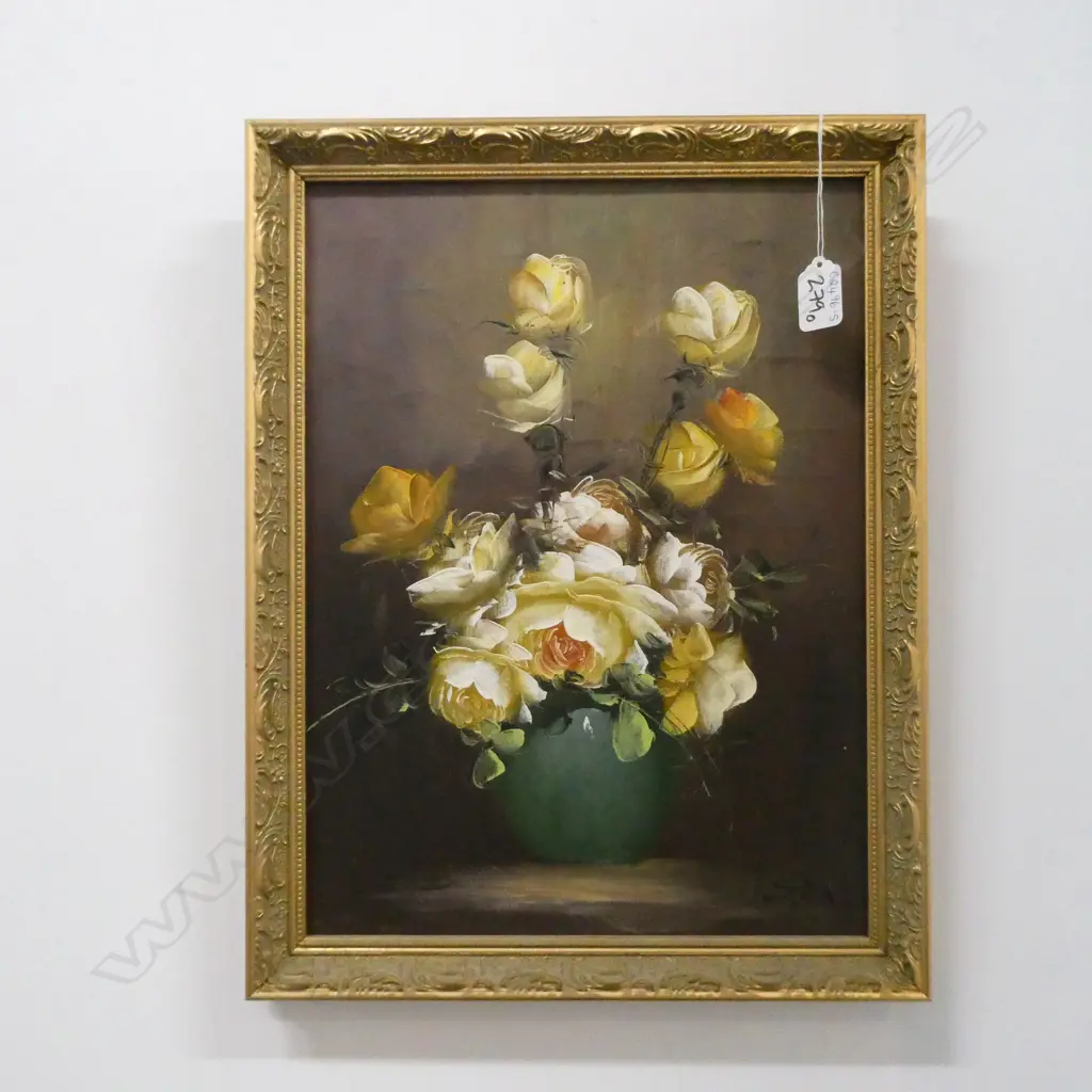 S.KING OIL ON CANVAS - VASE OF ROSES 285 X 385MM Image 1++