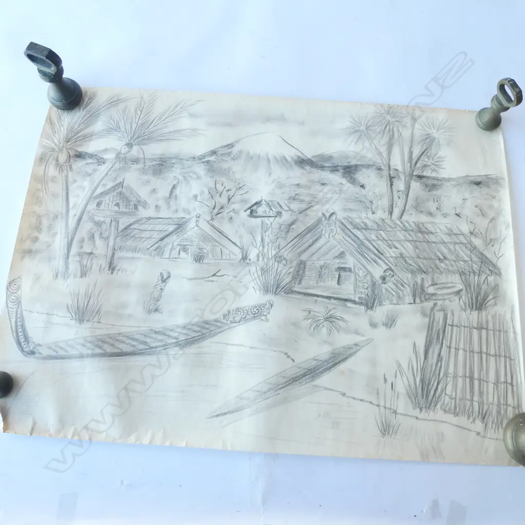 5 SKETCHES OF MAORI MALES AND LOCATION  Image 1++