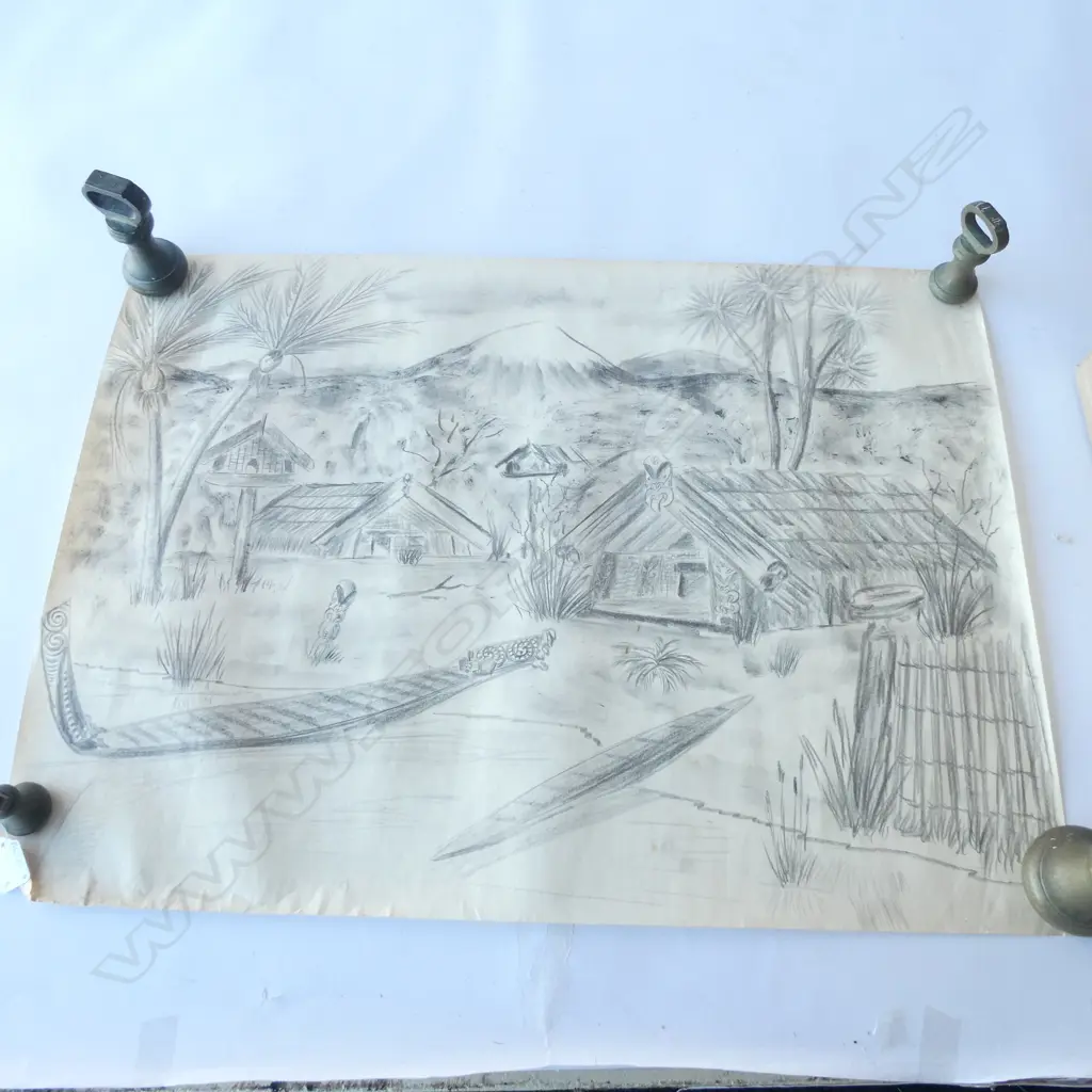 5 SKETCHES OF MAORI MALES AND LOCATION  Image 1++