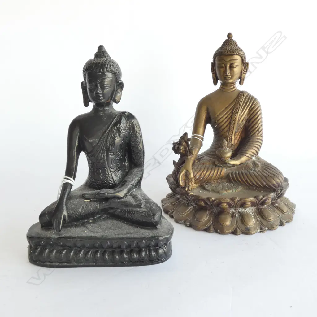 2 CAST METAL BUDDHAS H. 190MM  Image 1++