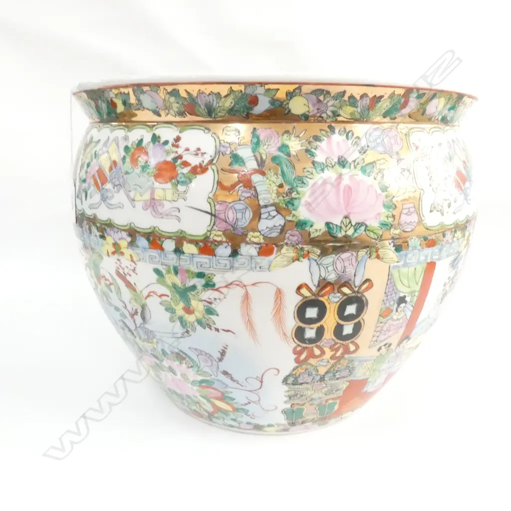 VINTAGE LARGE CHINESE JARDINIERE D.390mm Image 1++