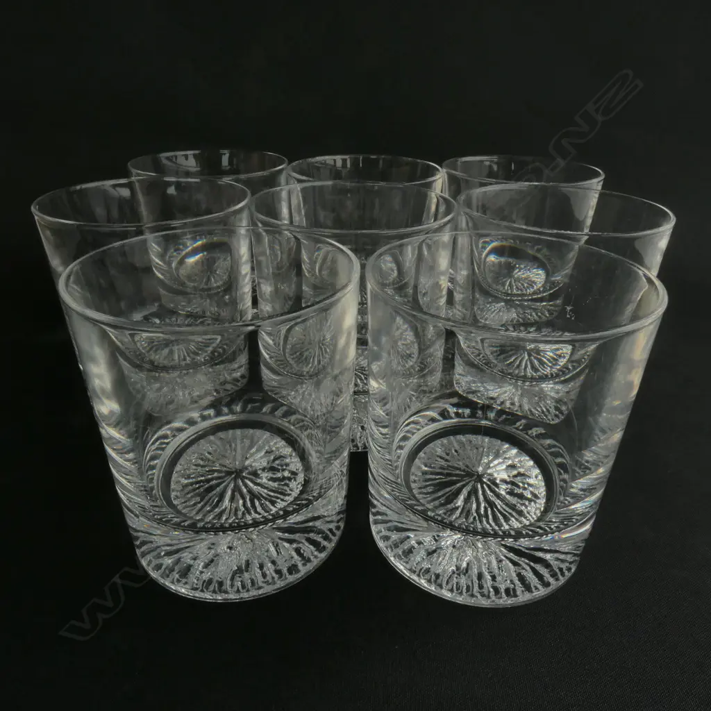 SET OF 8 TUMBLERS & ICE BUCKET MANNER OF IITALA FINLAND + 1 OTHER Image 1++
