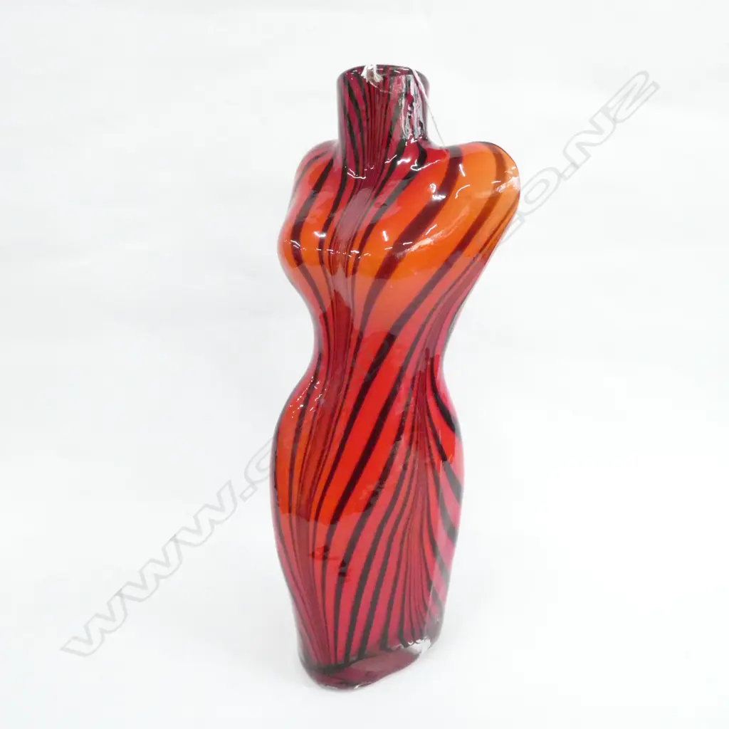 AN ITALIAN HAND BLOWN GLASS FEMALE TORSO H 440 MM Image 1++