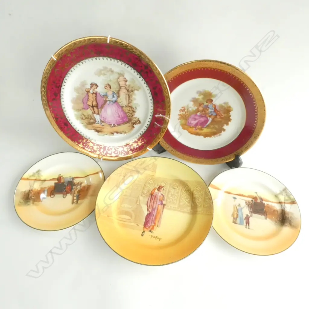 PAIR LIMOGES FRAGONAND PLATES (DIA 245MM), 3 ROYAL DOULTON SERIES WARE PLATES, DIA. 215MM Image 1++