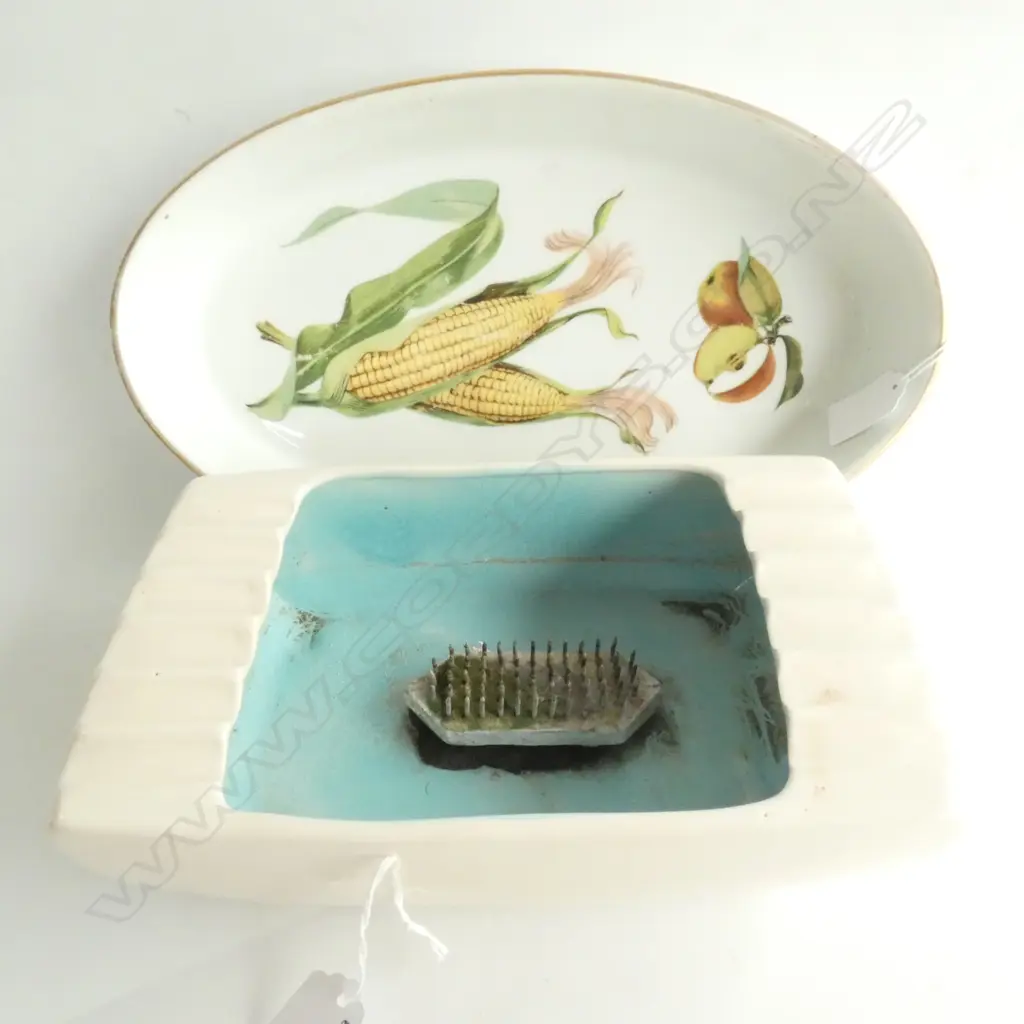 ROYAL NORFOLK IKEBANA BOWL + R/WORCESTER EVESHAM DISH L. 310MM Image 1++