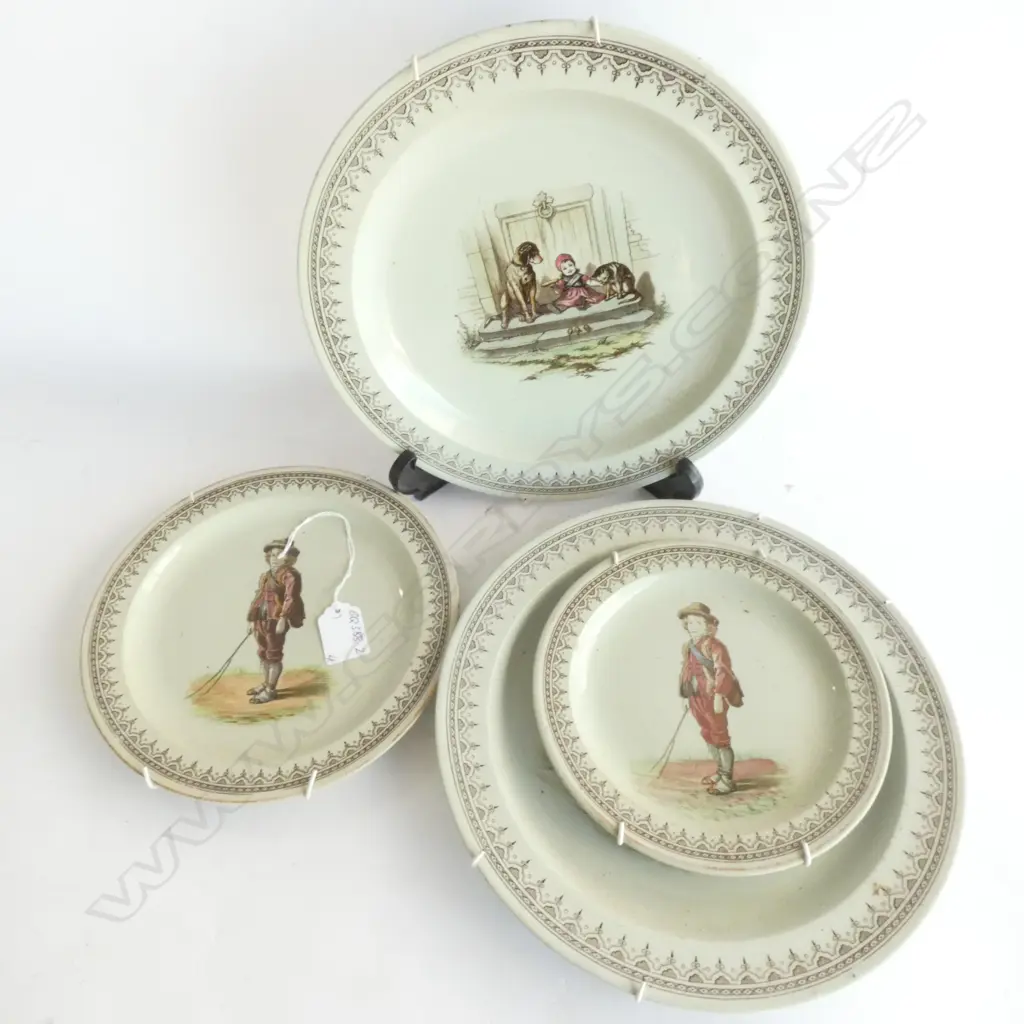 SET 4 PINDER BOURNE & CO. PLATES CHILDREN SERIES Image 1++