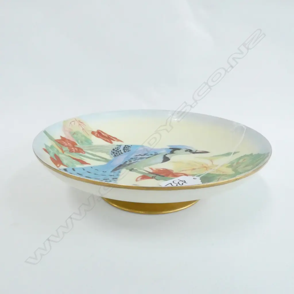 RARE HAND PAINTED TAZZA BY RUTH BASSETT FOR HAVILAND LIMOGES D.216 AF Image 1++