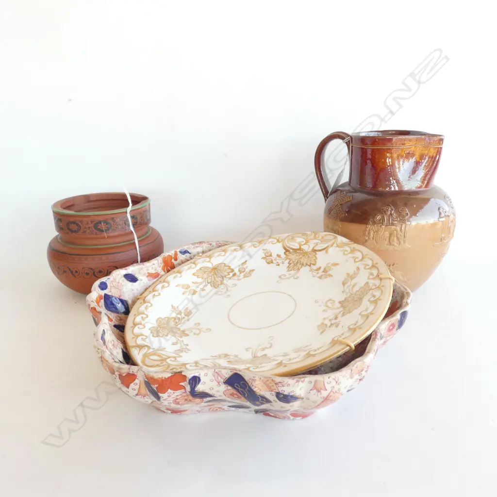 ANTIQUE PLATE, IMARI BOWL, TABACCO JAR, DOULTON JUG Image 1++