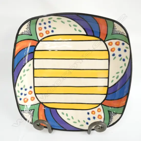 CATHERINE ANSELMI POTTERY BOWL 'VALENTINE'  PAINTED BY SUSAN FIRTH 1990 crazed