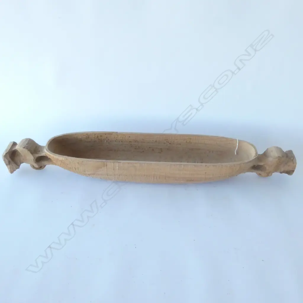 UNFINISHED BRYAN MCCURRACH CARVED WOODEN WAKA HUIA L. 815MM Image 1++