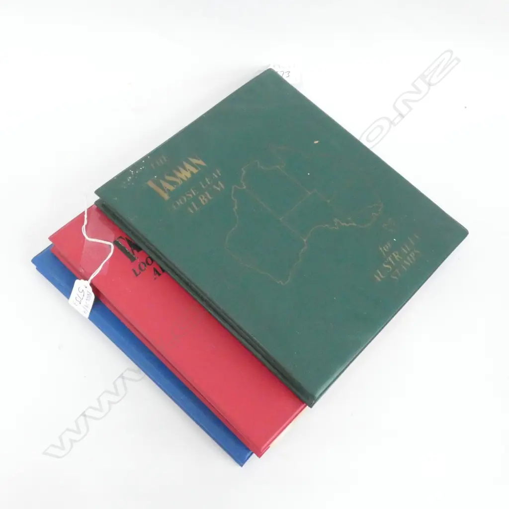 3 TASMAN STAMP ALBUMS; NZ, AUSTRALIA, UK Image 1++