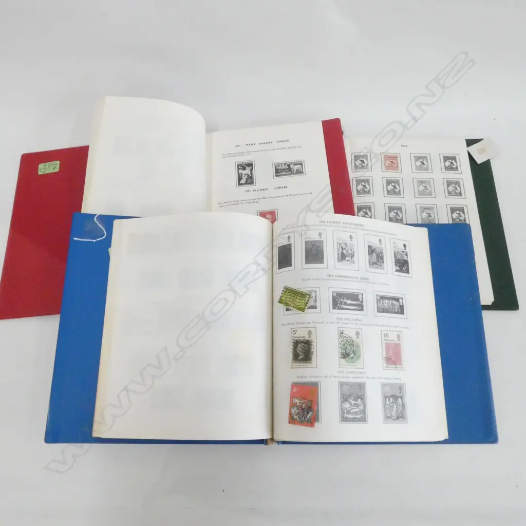 3 TASMAN STAMP ALBUMS; NZ, AUSTRALIA, UK Image 1++