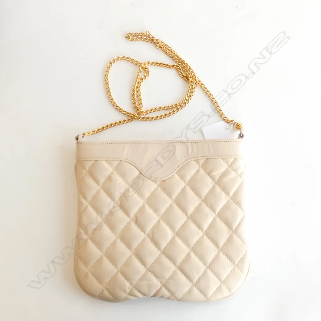 CASA LOPEZ BUENOS AIRES CREAM LEATHER CHANEL STYLE BAG H. 195MM Image 1++