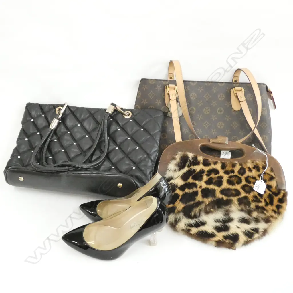 FAUX LOUIS VUITTON HAND BAG, FAUX CHANNEL HANDBAG &  PR OF VALENTINO SHOES Image 1++