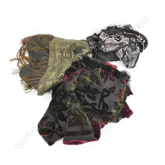3 SILK & VELVET SCARVES 