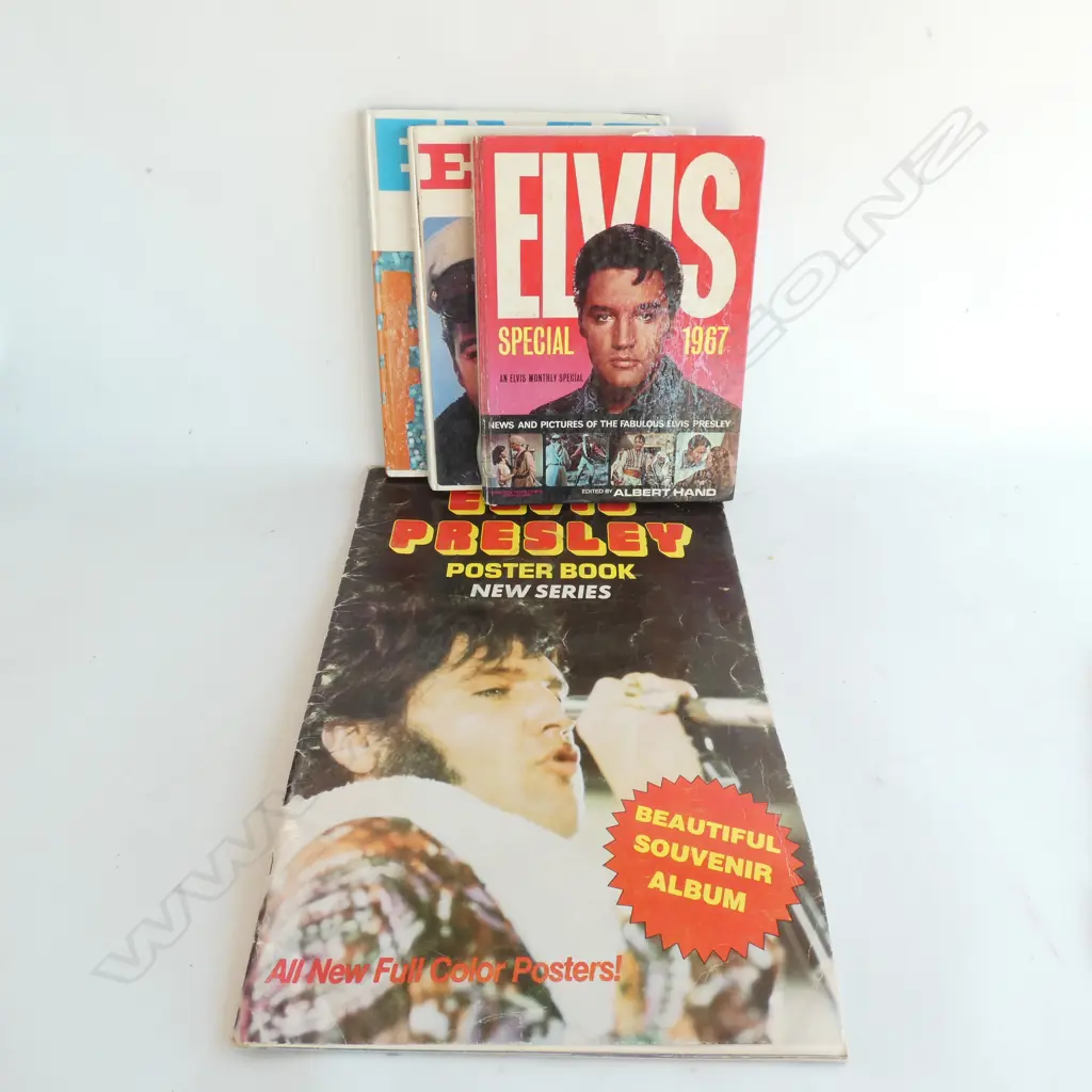THREE ELVIS HARDCOVER SPECIALS - 1967, 70, 72. & ELVIS PRESLEY POSTER BOOK Image 1++