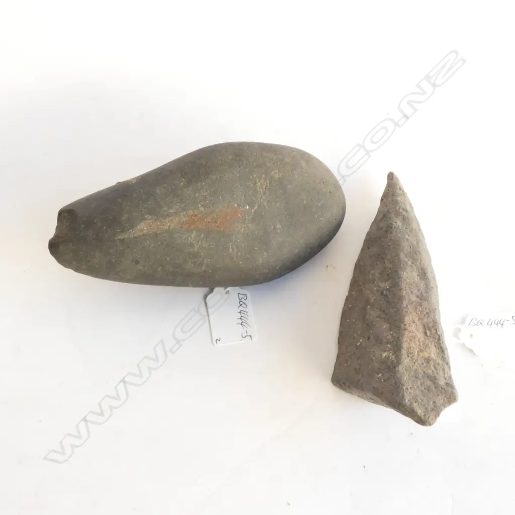 2 UNUSUAL FORM WORKED ? STONES. L.170mm Image 1++