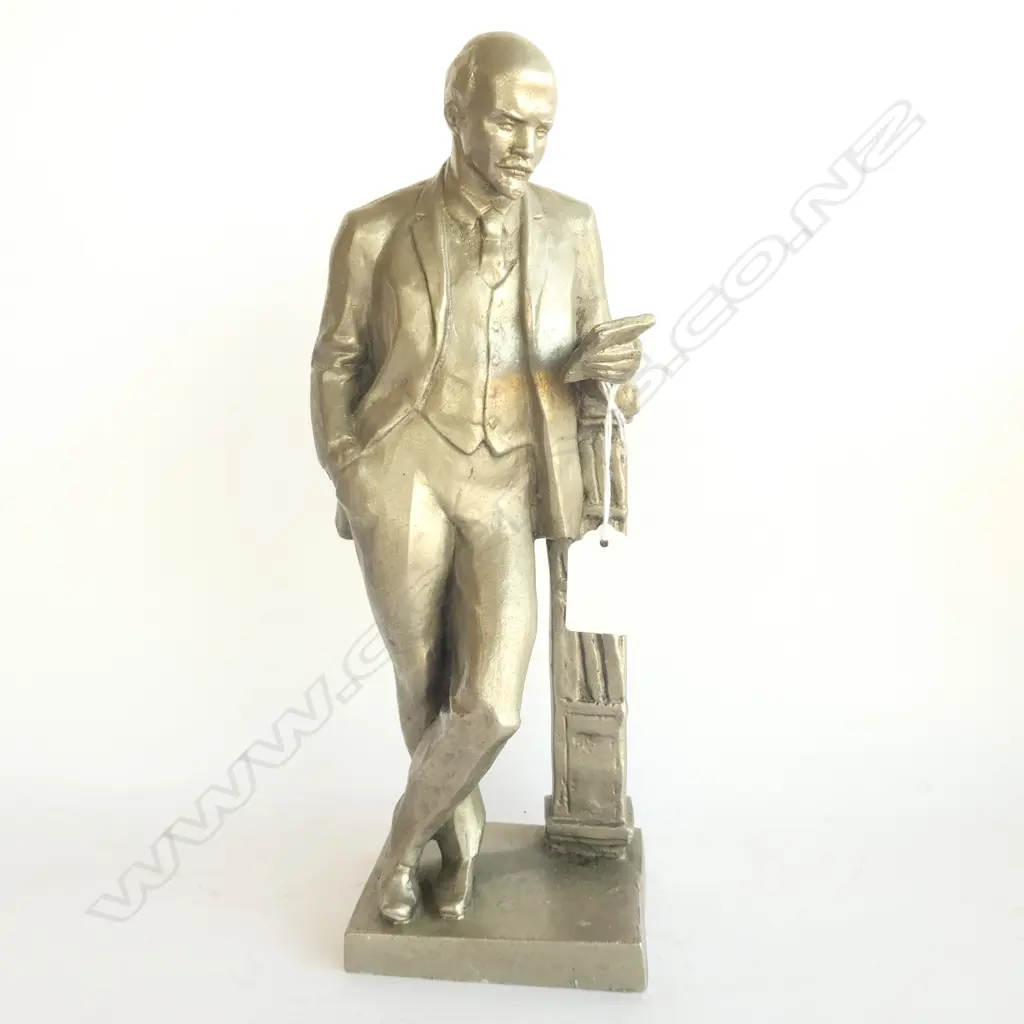 PEWTER (?) FIGURINE OF VLADIMIR LENIN, H. 325MM Image 1++