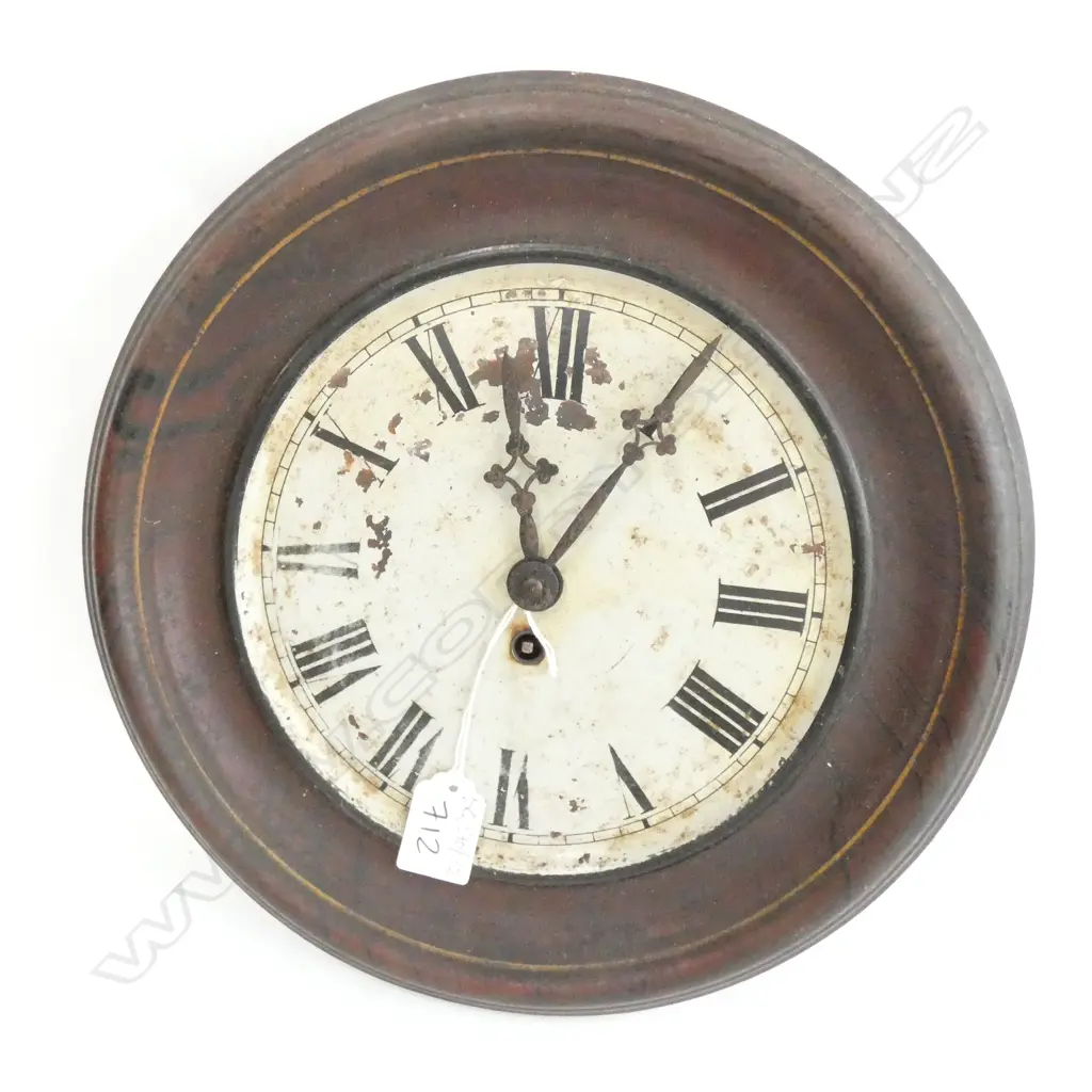 ANTIQUE FRENCH TIN CLOCK 295MM DIA Image 1++