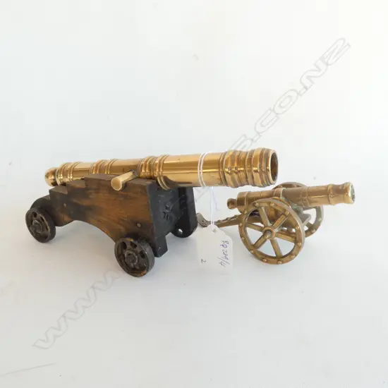 2 BRASS CANNONS